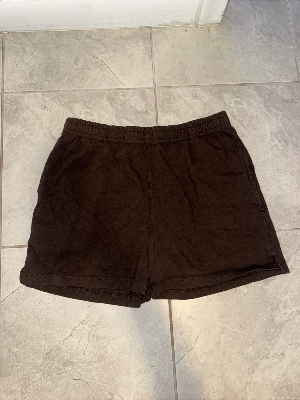 Brandy Melville Brown Elastic-Waist Shorts